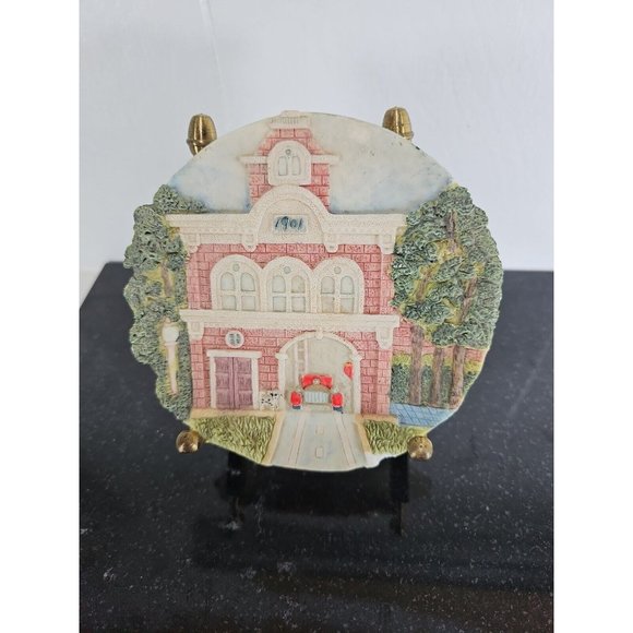 Popular Imports Decorative Plate of Fire Station 1901 5 IN. Round - Picture 1 of 3